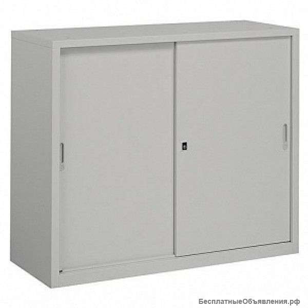 Шкаф с металлическими раздвижными дверями 750х1200х420 мм сер