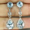 Серьги голубой топаз
