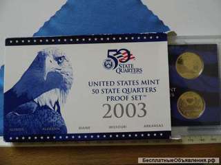 США, набор монет 25 центов 2003. Пруф