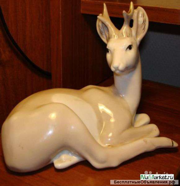 "Лежащая лань" - редкая. Старая гжель