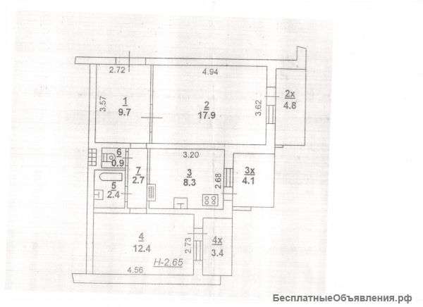 2-х комнатная квартира, ЗЖМ