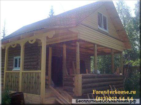 Сруб дома 6х6+вынос