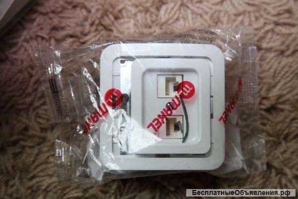 Розетка компьютерная Mimoza Makel двойная RJ45 кат. 5е белая