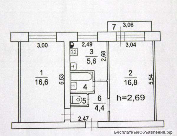 2-х комнатная квартира