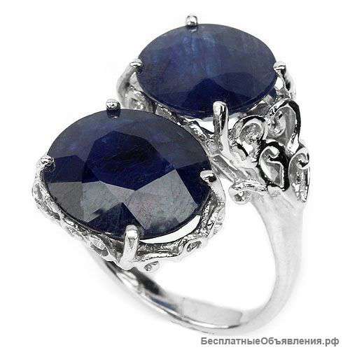 Кольцо, сапфир (природный), 925 серебро