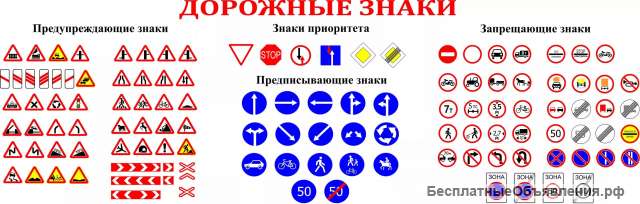 Дорожные указатели, знаки