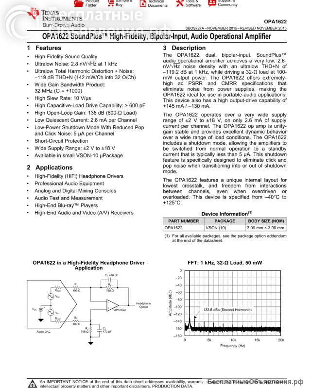 ПРОДАНО OPA1622IDRCT Texas Instruments SoundPlus 10-VSON распаян под DIP8 TI оригинальный НОВЫЙ