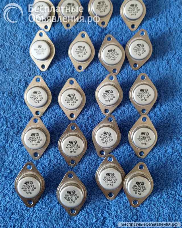 2N3055, Транзистор NPN 60 В 15 А 115 Вт 3Мгц [TO-3] ST Malaysia оригинальный НОВЫЙ