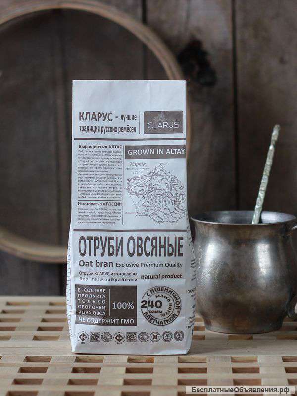 Мука из отрубей Кларус с пшеничной клетчаткой