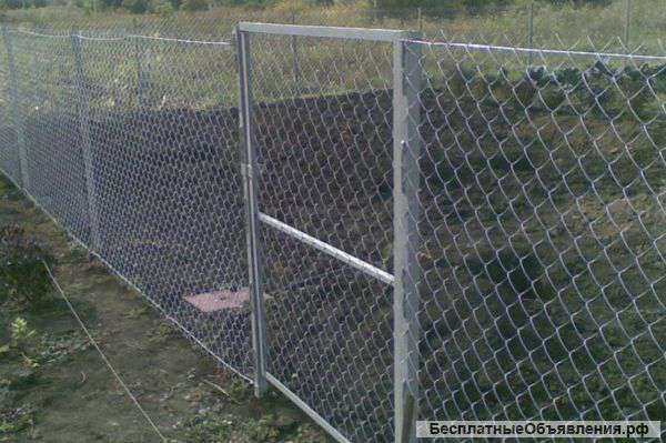 Оцинкованная заборная сварная сетка 50х50х1,6мм., высота 1м.