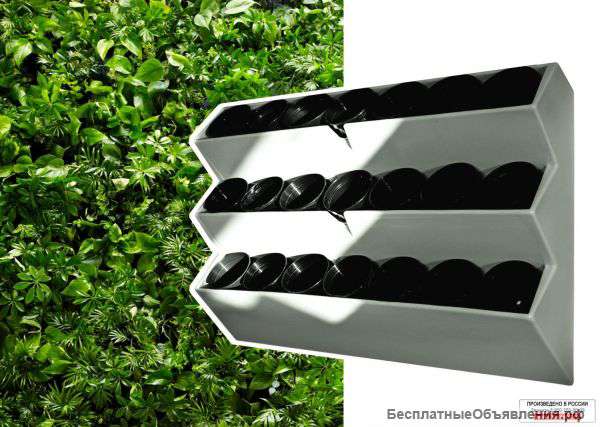 Фитомодуль 104х67 см, цвет - серый. Модульная система BOXSAND