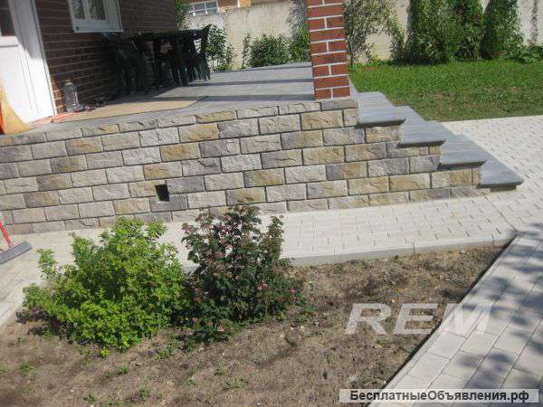 Укладка тротуарной плитки, брусчатки