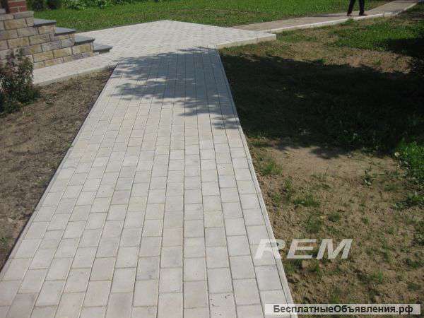 Укладка тротуарной плитки, брусчатки