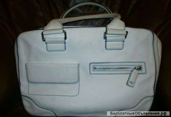 Сумка - партфель белая LANCEL