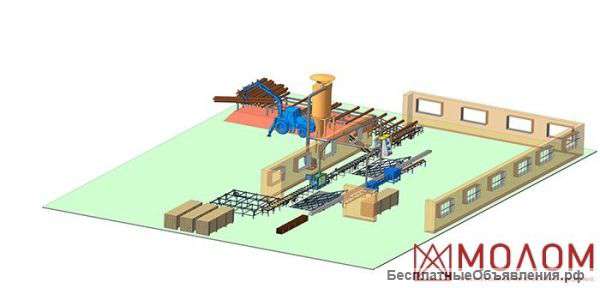 Линия распиловки пиловочника, "МОЛОМ"