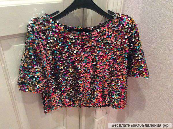 Топ из разноцветных пайеток H&M