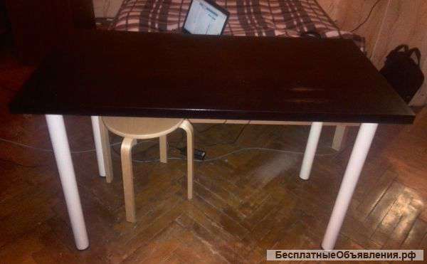 Стол Ikea Линнмон Адильс, черно-коричневый 120x60