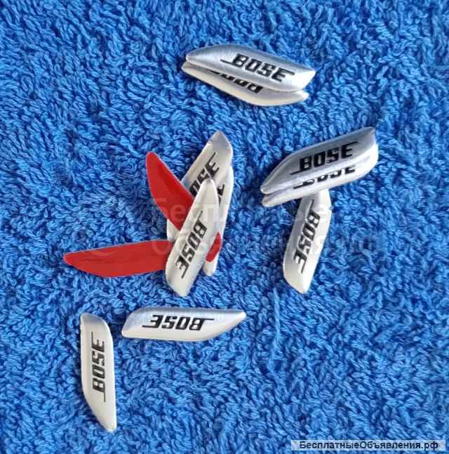 Эмблема наклейка BOSE 25x7 mm алюминиевая для Hi-Fi динамика и других аудио НОВАЯ