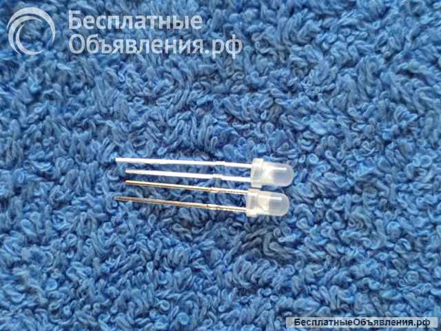 Светодиод LED 3mm красный RED зелёный GREEN жёлтый YELLOW ORANGE BLUE 3x5 mm НОВЫЙ