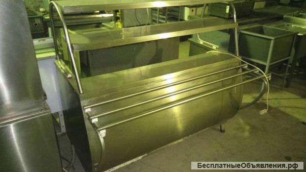 Линия раздачи для первых блюд с подогревом 1500х1000х1360 б/у