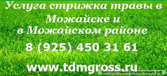 Услуга стрижка травы в Можайске и Можайском районе