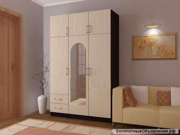 Шкаф 3-х ств.с 2 ящиками 1290х2200х560 новый