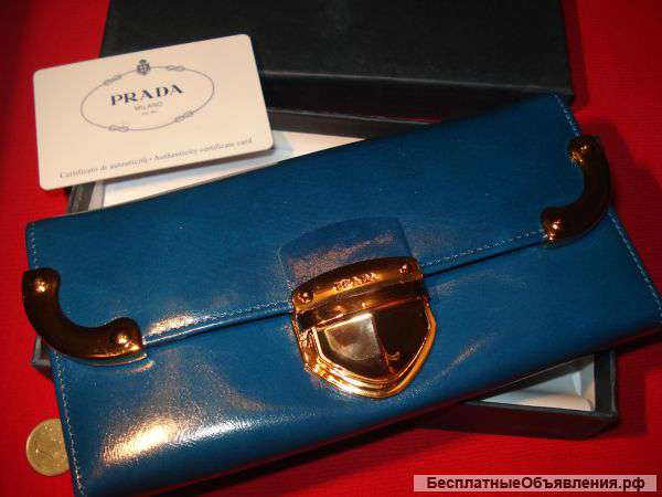 Кошелек новый PRADA синий Прада Синий