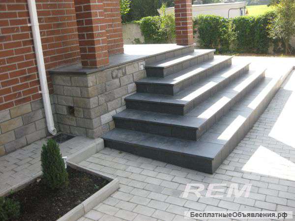 Укладка тротуарной плитки. брусчатки, Облицовка