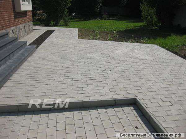 Укладка тротуарной плитки. брусчатки, Облицовка