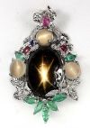 Редчайшая крупная подвеска, звездчатый сапфир, лунный камень, рубин, кошачий глаз, сапфир, изумруд(п
