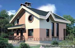 Строительство кирпичного дома 7,8x8,4 с мансардой