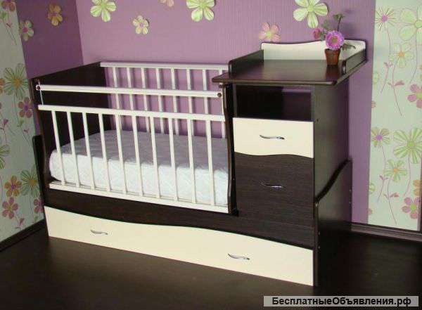 Детская кровать-трансформер с матрасом