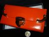 Кошелек PRADA мандарин женский оранжевый Orange натуральная кожа Новый