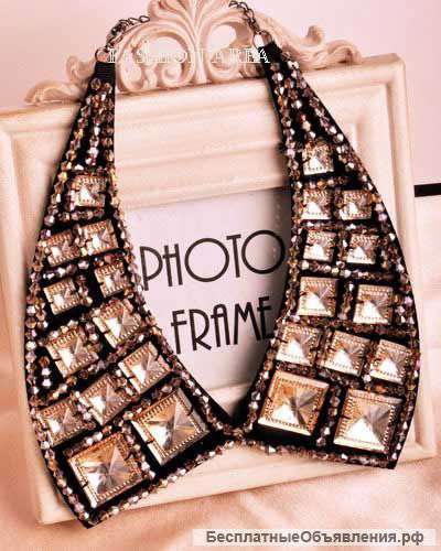 Воротничок Square Pattern White Crystal N096