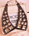 Воротничок Square Pattern White Crystal N096