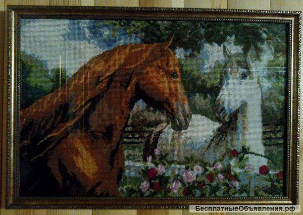 Картина ручной работы пара лошадей