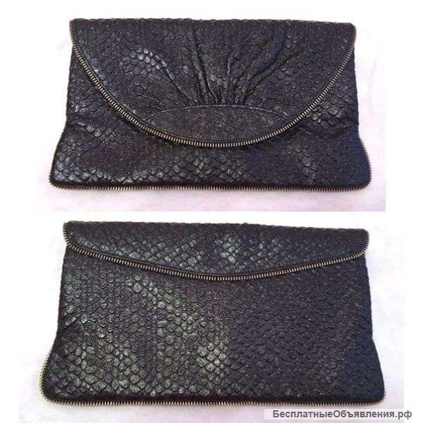 Женская сумка клатч кошелек имитация питона кожа б/у (1 раз)