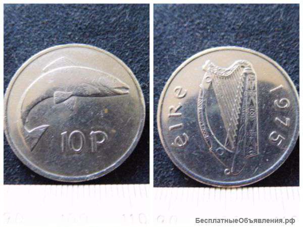 Ирландия, 10 пенсов 1975