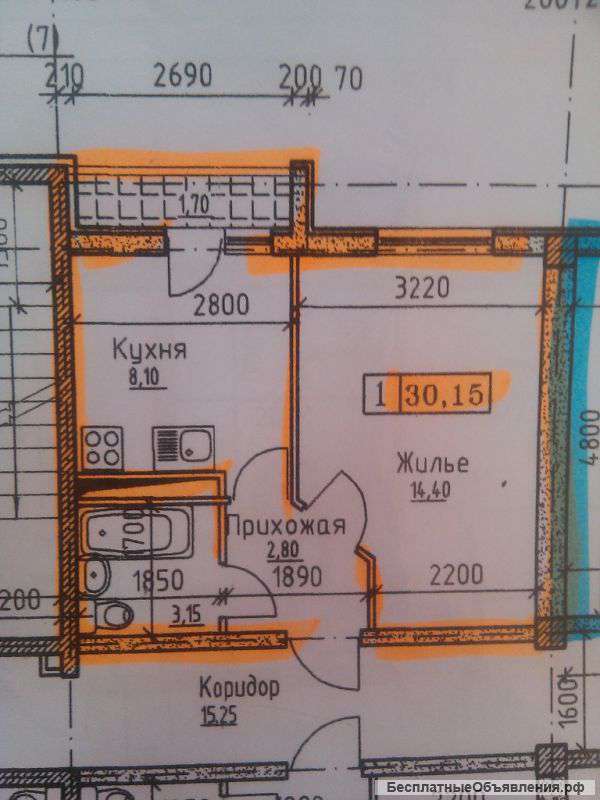 Октябрьская 202,новый дом 1-ком.31 кв