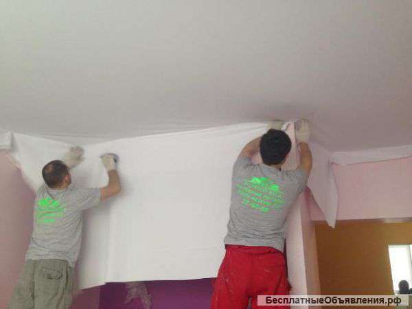 Установка натяжных потолков