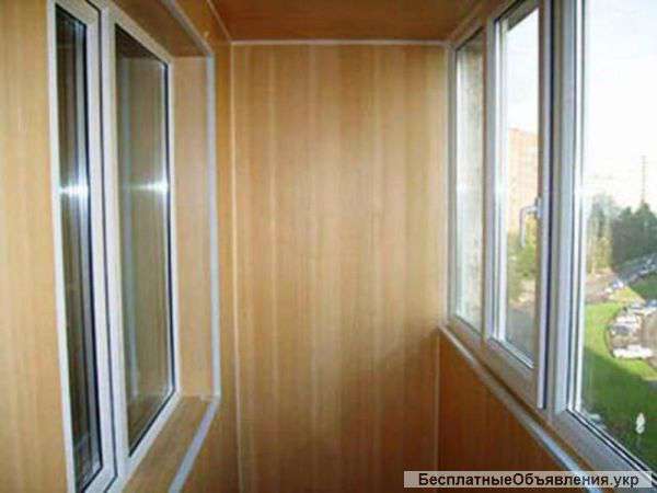 Обшивка балконов. Пластиковые откосы.