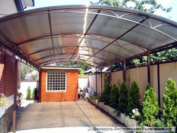 Навесы, козырьки - производим, монтируем под ключ