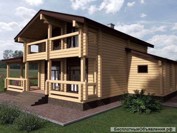 Строящийся коттедж из бруса