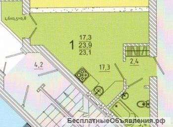 СТУДИЯ 23.9 метров, 2/5 эт.