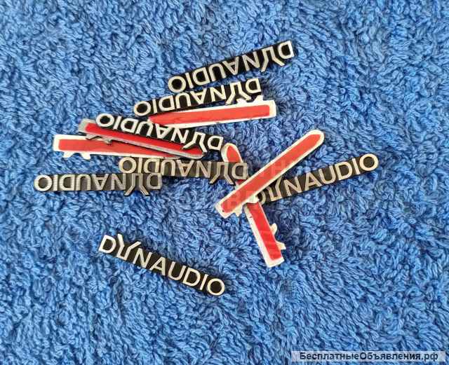 Эмблема наклейка DYNAUDIO 30x5 mm алюминиевая для Hi-Fi динамика и других аудио НОВАЯ