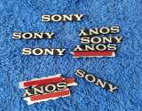 Эмблема наклейка Sony 32х6 мм алюминиевая для Hi-Fi динамика и других аудио НОВАЯ