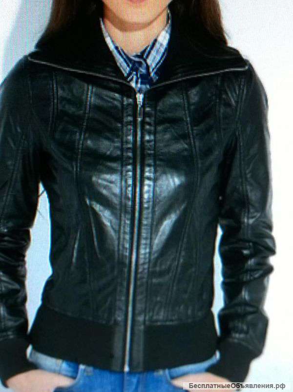 Куртка кожаная женская, короткая 42-44 размер, новая