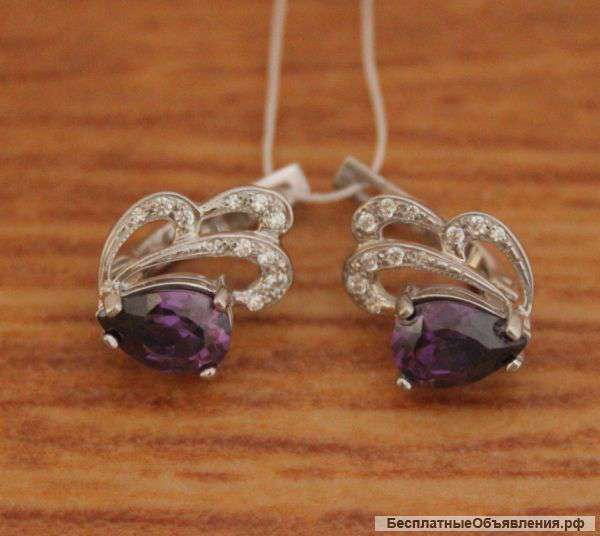 Серебряные серьги Капелька, серебро 925