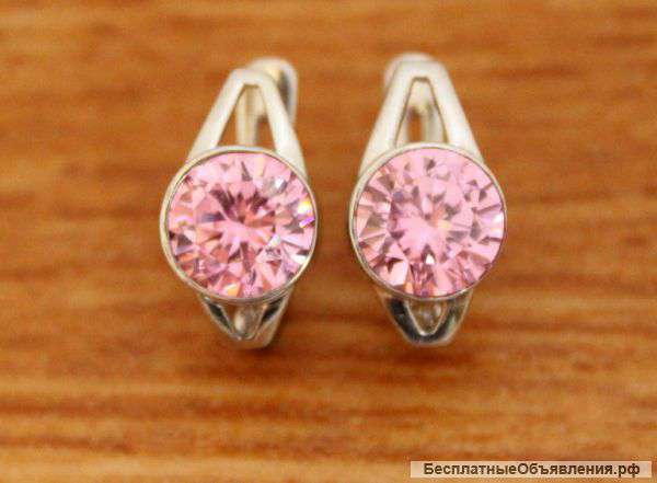 Серебряные серьги Сакура, серебро 925 пробы