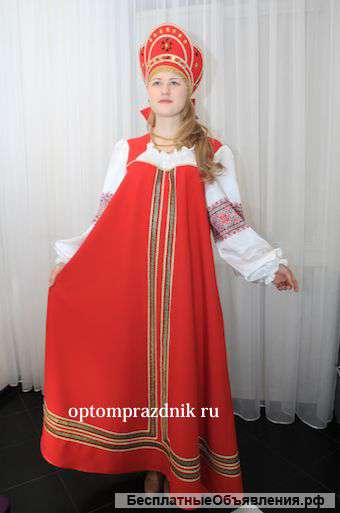 Русский народный костюм Васелиса платье+кокошник